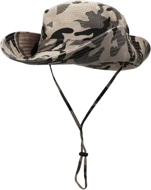 Boonie Hats for Men Women Wide Brim Sun Hats Outdoor Sun UV Protection Fisherman Hat Big Head Fishing Camo Bucket Hats
