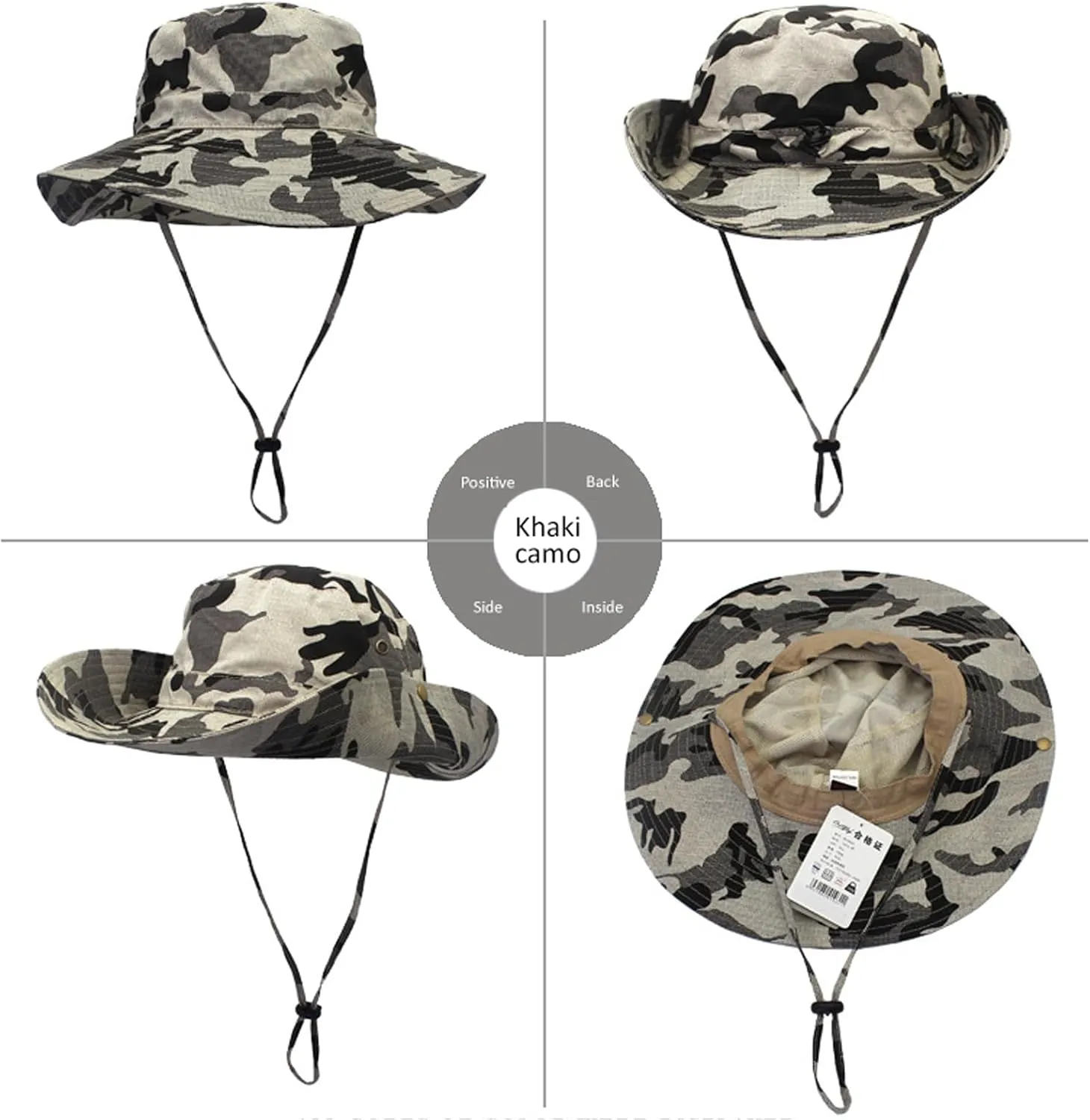 Boonie Hats for Men Women Wide Brim Sun Hats Outdoor Sun UV Protection Fisherman Hat Big Head Fishing Camo Bucket Hats