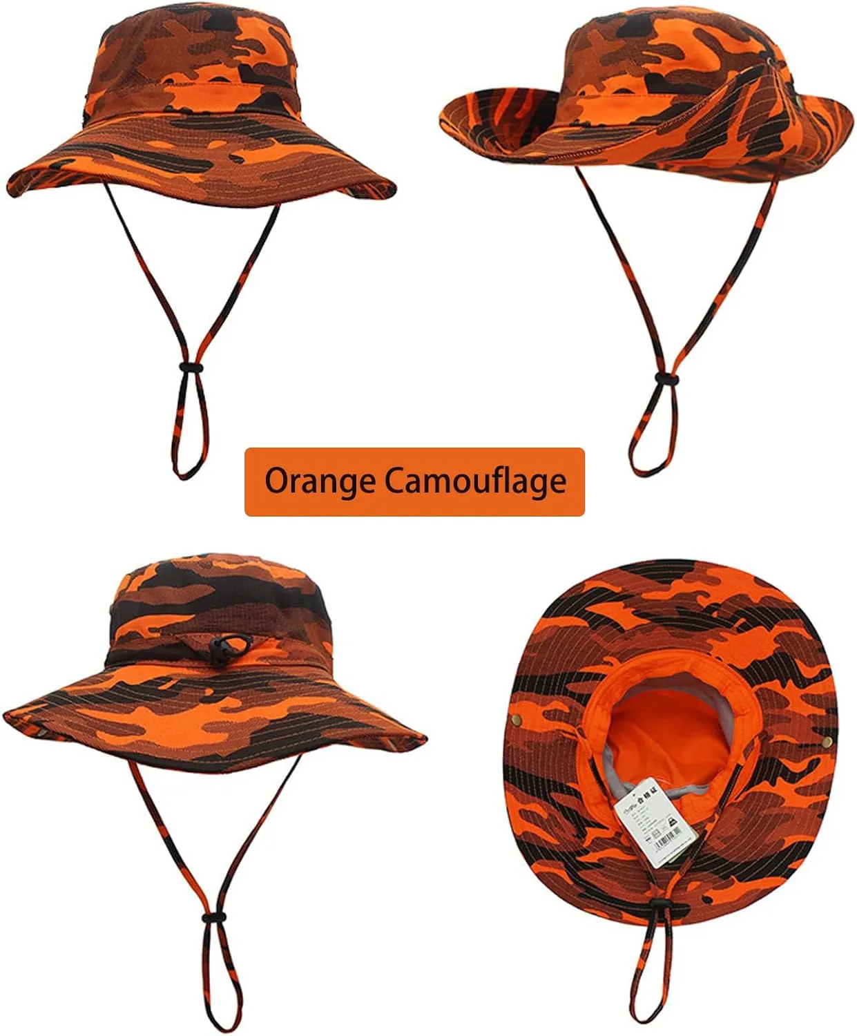 Boonie Hats for Men Women Wide Brim Sun Hats Outdoor Sun UV Protection Fisherman Hat Big Head Fishing Camo Bucket Hats