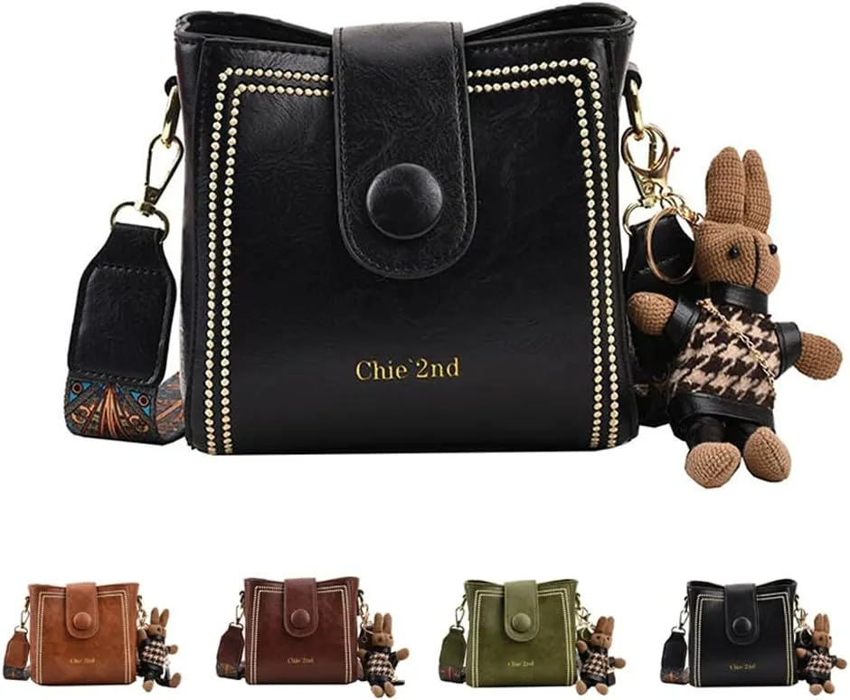 Bootara Bucket Bag Bootara Women's Vintage Bunny Charm Bucket Bag Adjustable Convertible Shoulder Crossbody 2025 New