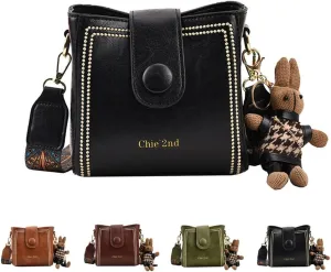 Bootara Bucket Bag Bootara Women's Vintage Bunny Charm Bucket Bag Adjustable Convertible Shoulder Crossbody 2025 New