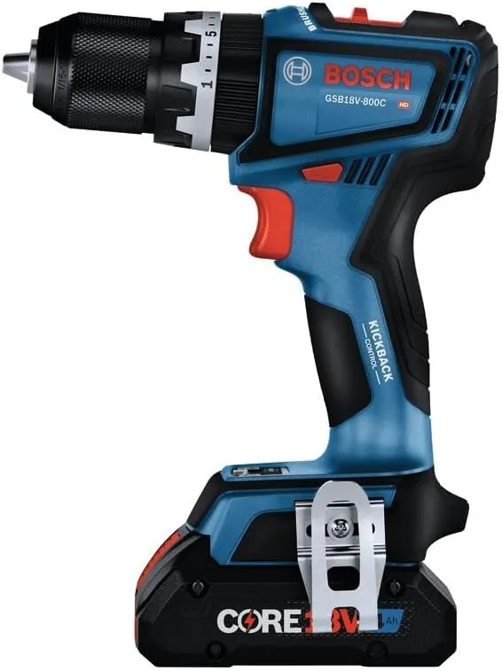 BOSCH GSB18V-800CB14 1/2 In. Brushless Connected-Ready Hammer Drill/Driver Kit with (1) CORE18V® 4 Ah Advanced Power Battery