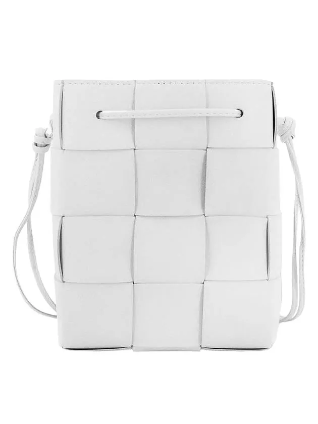 Bottega Veneta Intrecciato Cassette Small Bucket Bag White