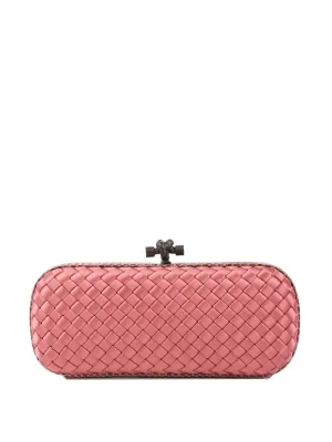Bottega Veneta Pink Intrecciato Long Clutch.