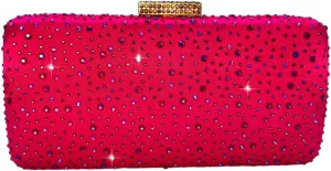 Boutique De FGG Elegant Women Crystal Clutch Purse Formal Evening Bags Wedding Handbags Cocktail Rhinestone Clutch Purse,Mini