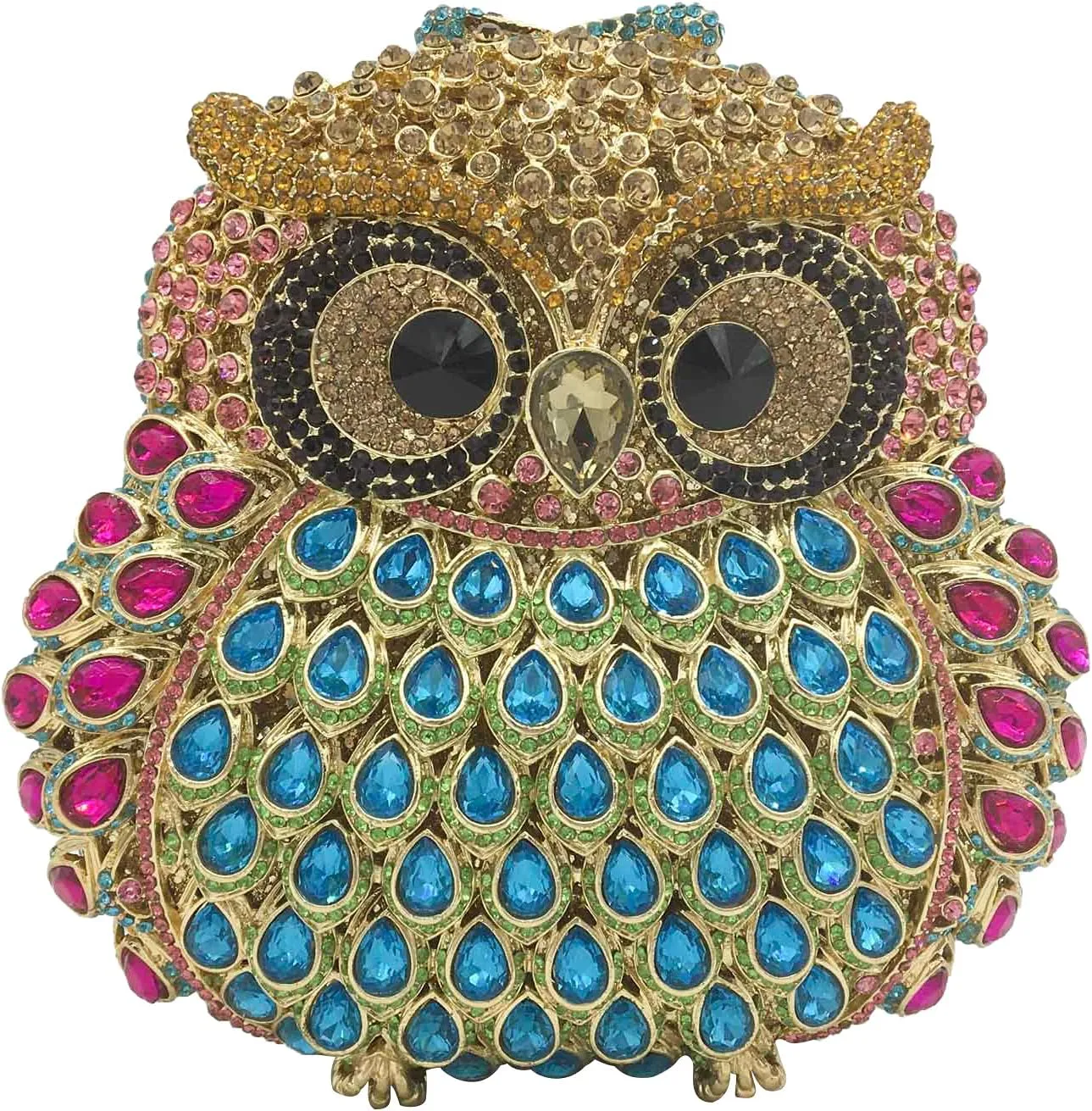 Boutique De FGG Owl Crystal Clutch Bag Animal Evening Handbags Women Formal Party Rhinestone Clutch Purse,Mini