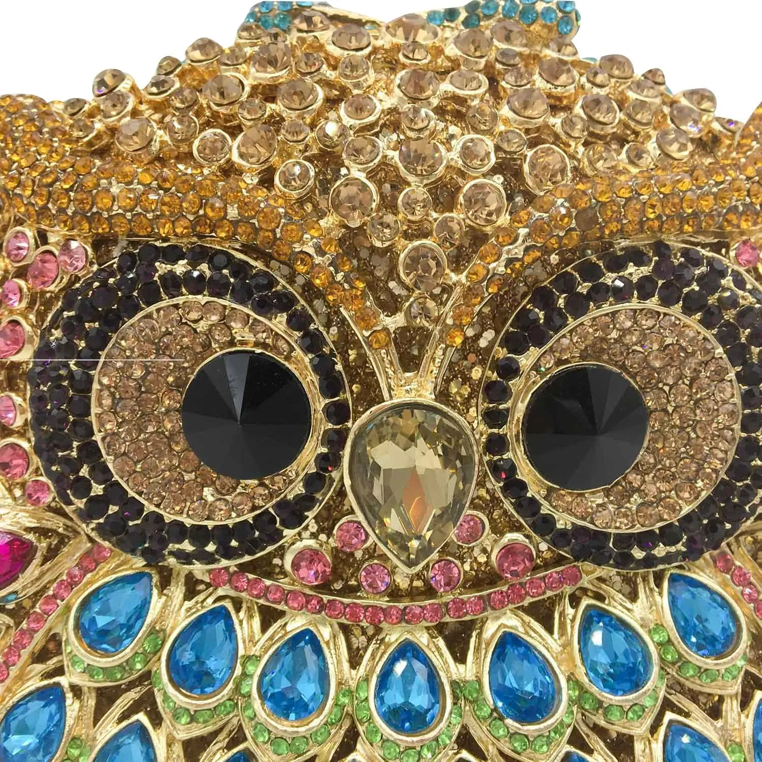 Boutique De FGG Owl Crystal Clutch Bag Animal Evening Handbags Women Formal Party Rhinestone Clutch Purse,Mini