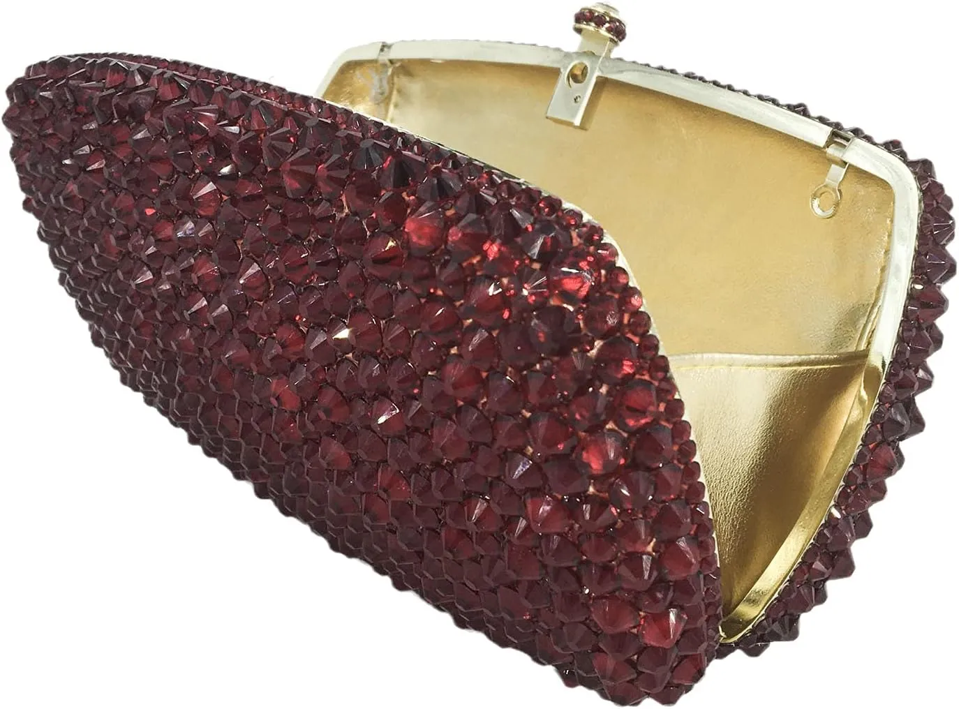 Boutique De FGG Rhinestone Clutch Bag with Spikes Bling Evening Handbags Crystal Clutch Purses for Women Wedding Party,Mini