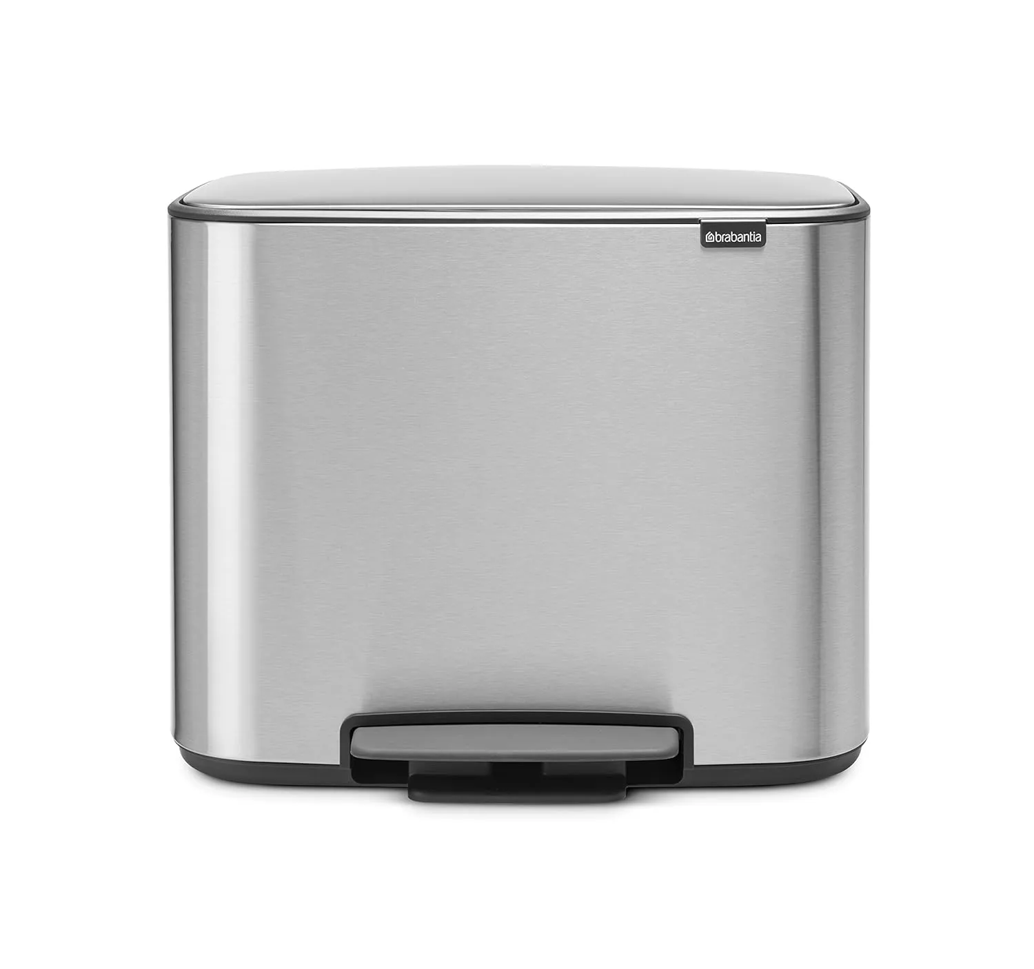 Brabancia 121487 Pedal Trash Can, FPP Mat, 36 Liters, BO Dust Box, Soft Closing, Made in Belgiu
