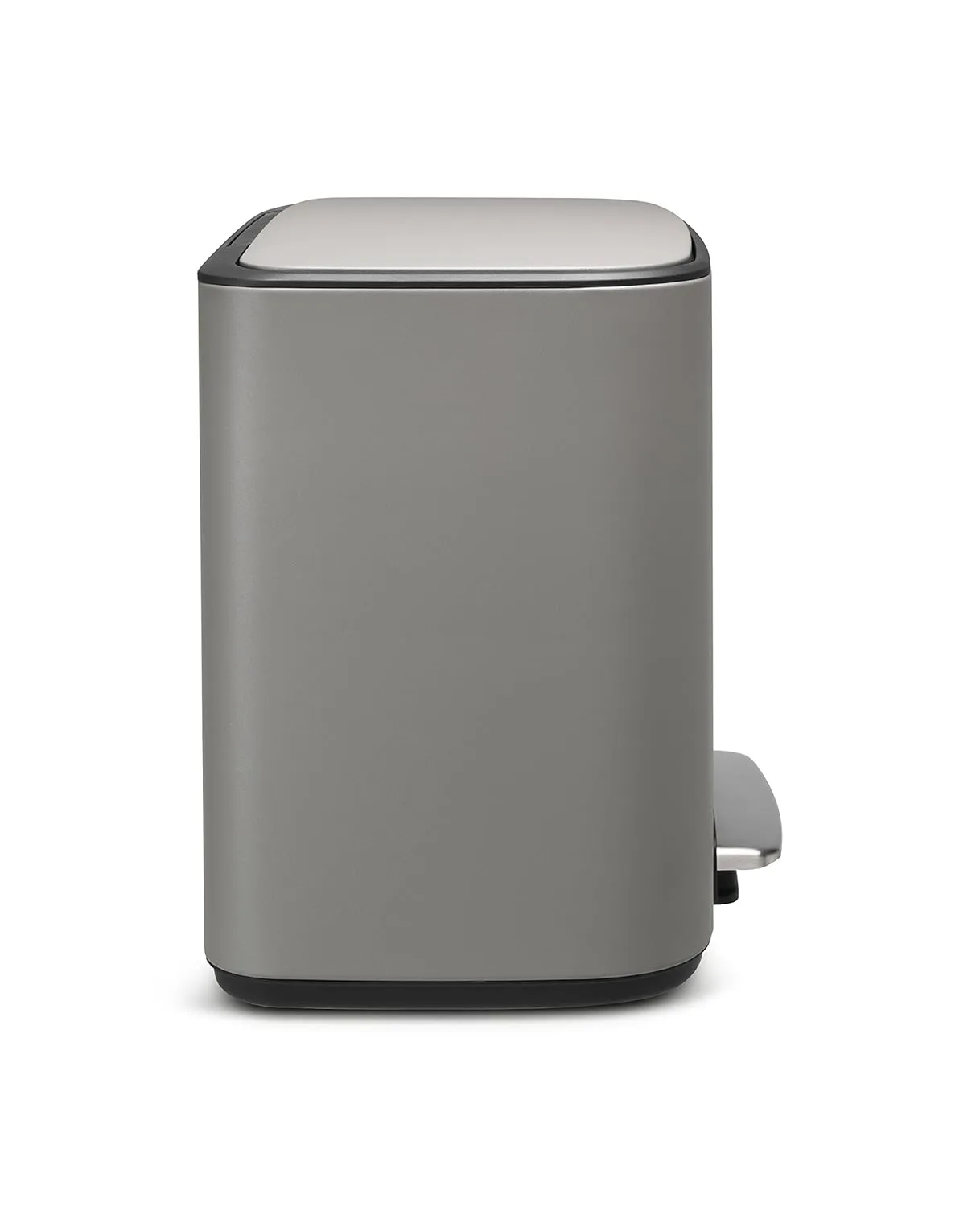 Brabantia Bo Step-On Pedal Trash Can - 9.5 Gal Inner Bucket (Mineral Concrete Gray) Waste/Recycling Garbage Can, Removable Compartments   Free Bags