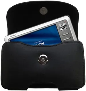 Brand Horizontal Black Leather Carrying Case for The Cowon iAudio A2 Portable Media Player with Integrated Belt Loop and Optional Belt Clip