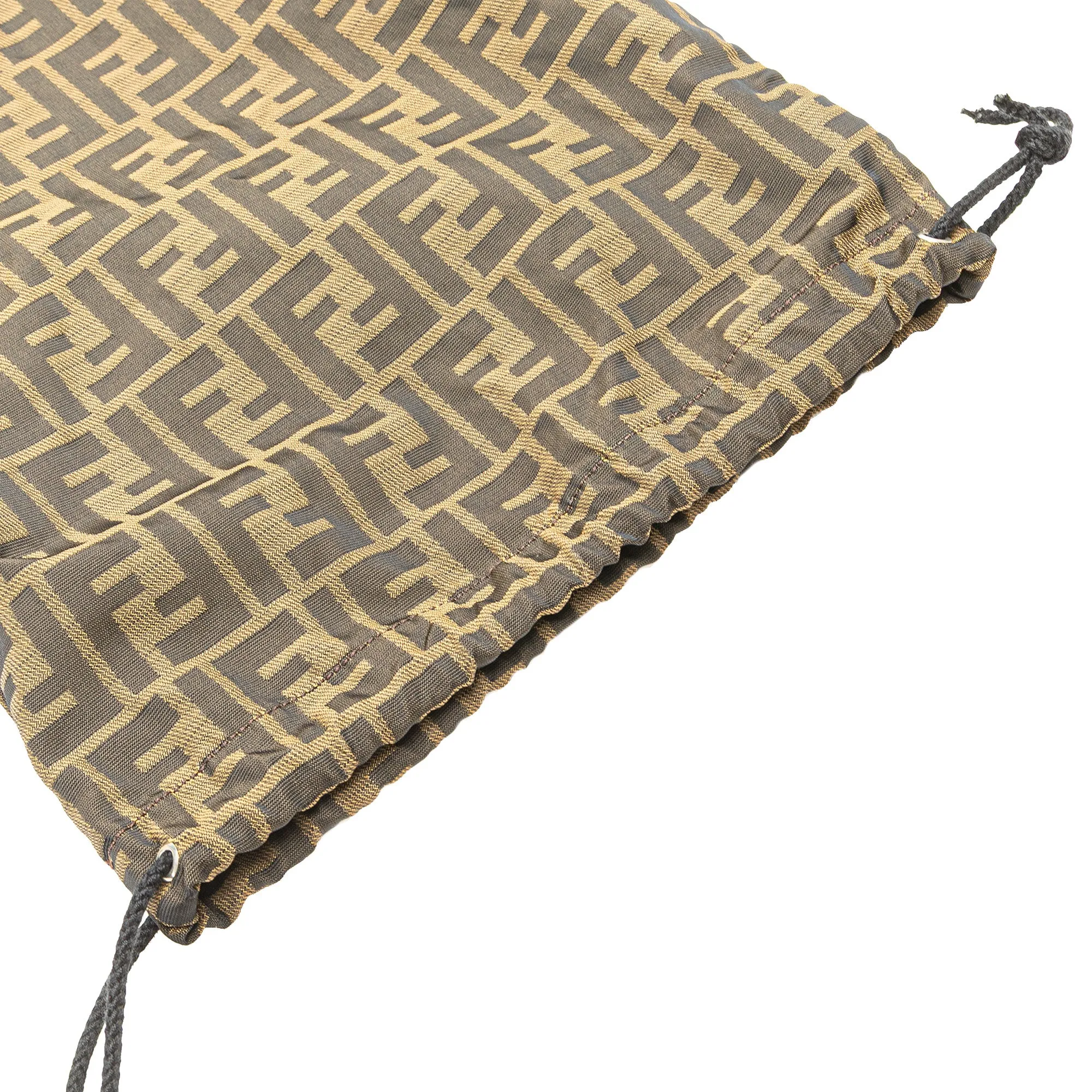 Brown Fendi Zucca Canvas Drawstring Bag