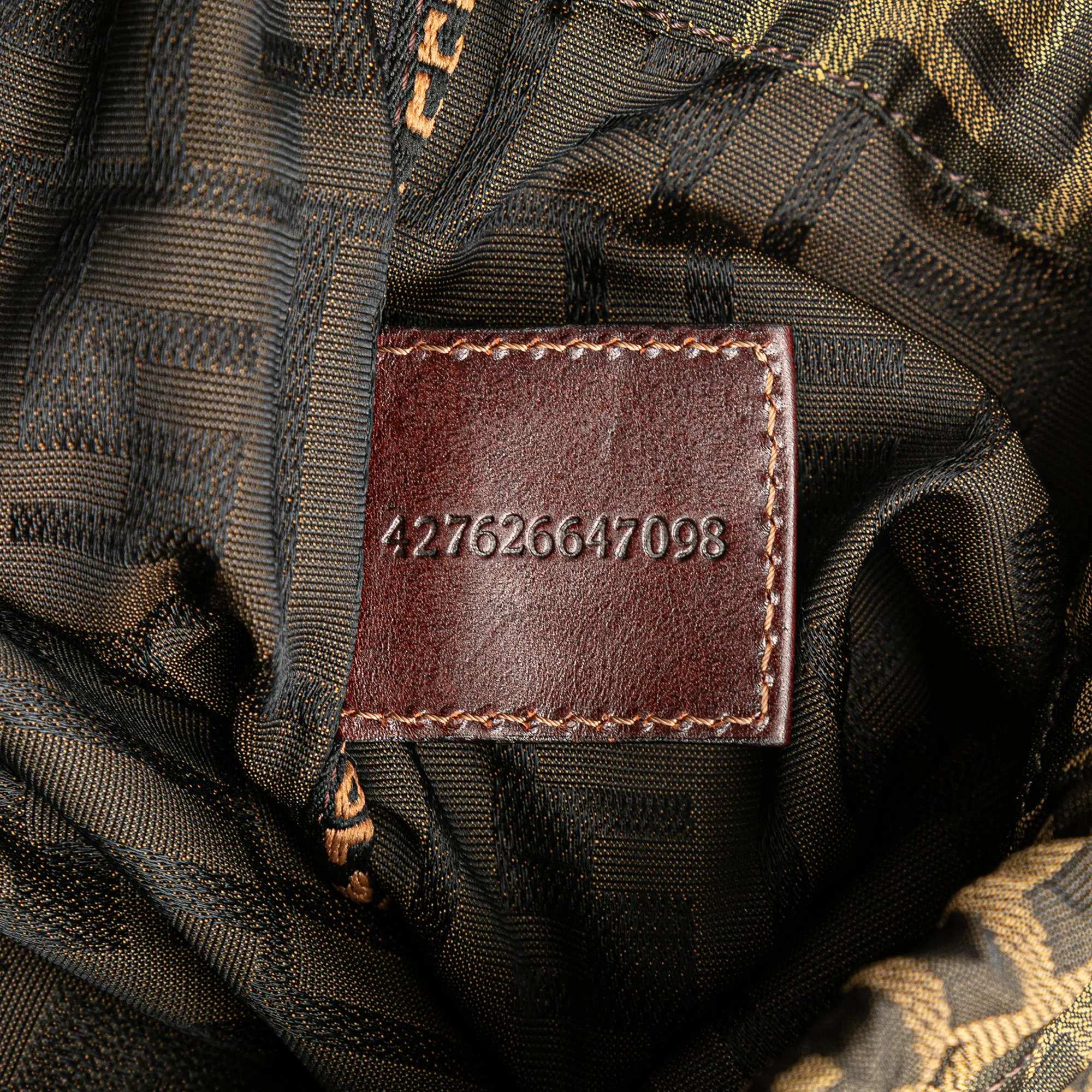 Brown Fendi Zucca Canvas Drawstring Bag