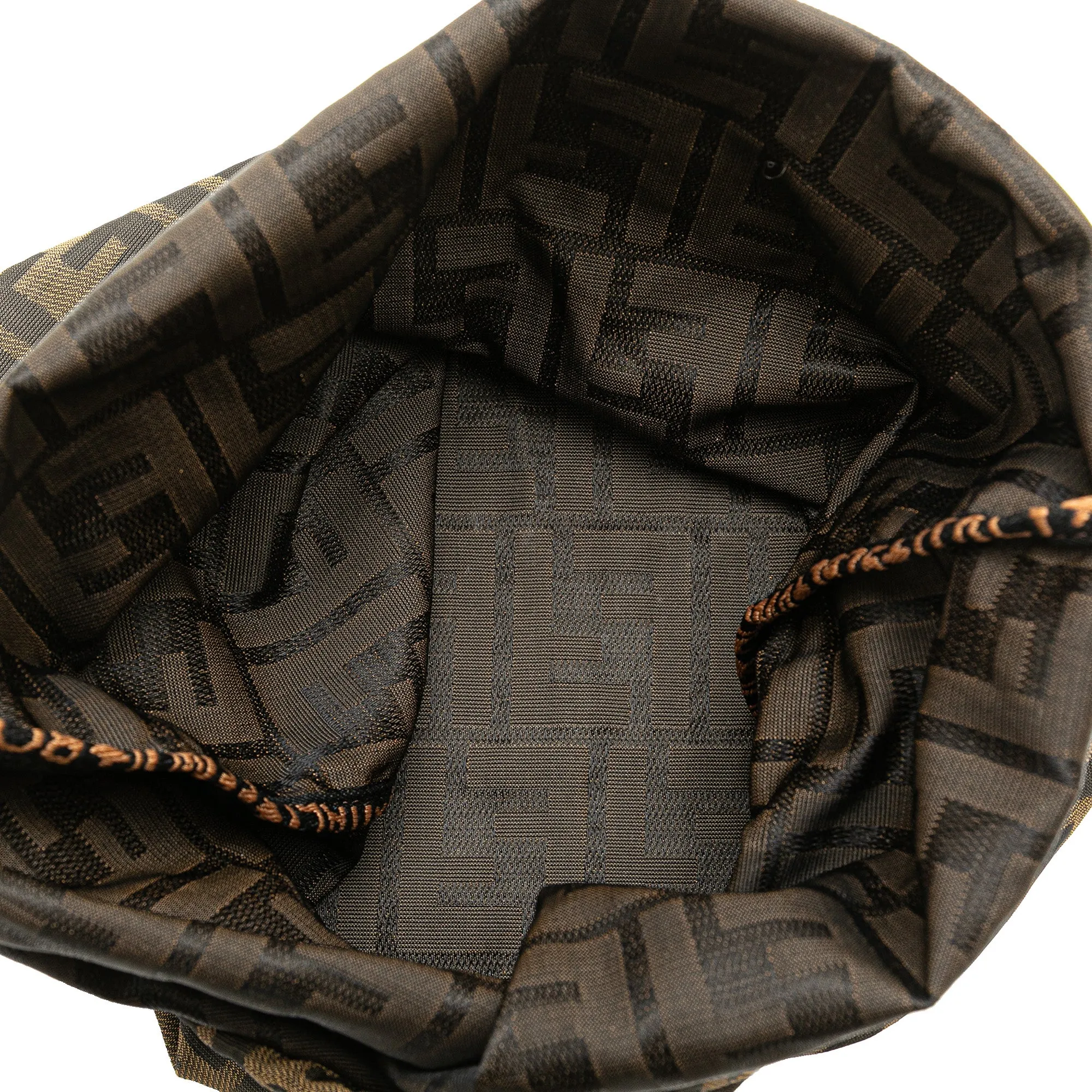 Brown Fendi Zucca Canvas Drawstring Bag