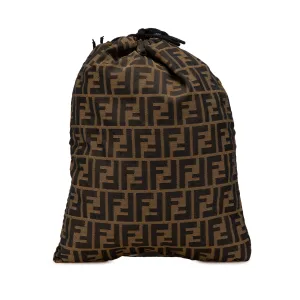 Brown Fendi Zucca Canvas Drawstring Bag