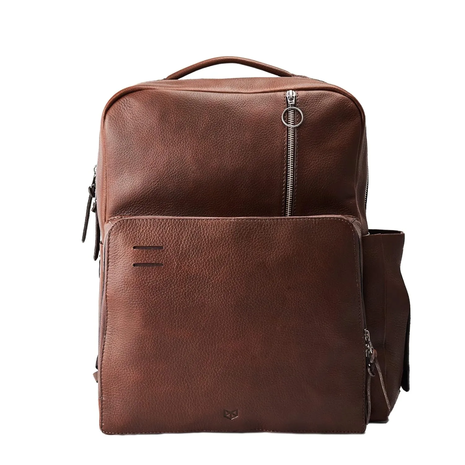 Brown Leather Diaper Bag Backpack, Multi Functional, W/Changing Pad, Modern, Baby Supplies, For Mom/Dad, For Boy/Girl, Neutral, Water Resistant Lining, Easy to Clean, Baby Shower Gift, Gifts for Dads