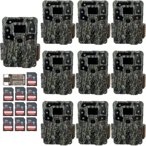 Browning Trail Cameras Strike Force Pro X Cellular Game Camera with Infrared Night Vision, Wildlife Motion-Activated Bundle with Memory Card and USB Card Reader (10-Pack)