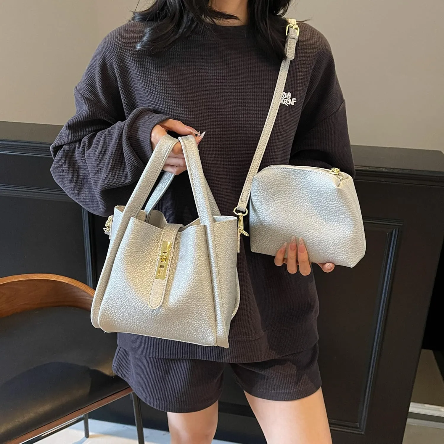 Bucket Bag for Women,Trendy Bucket Crossbody Bag Small Vintage Elegant Tote Bag Women's Shoulder Handbags Cluth Purse