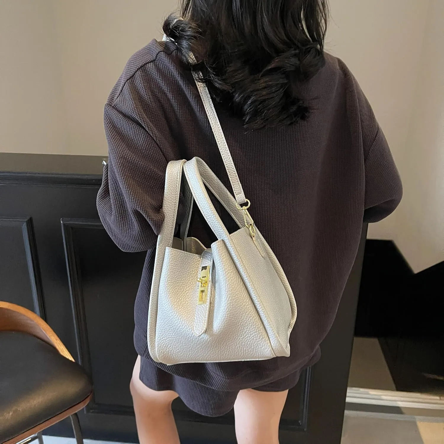 Bucket Bag for Women,Trendy Bucket Crossbody Bag Small Vintage Elegant Tote Bag Women's Shoulder Handbags Cluth Purse