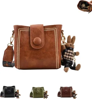 Bucket Bag, Vintage Fashion Bag with Wide Adjustable Shoulder Strap, Vintage Small Bucket for Women