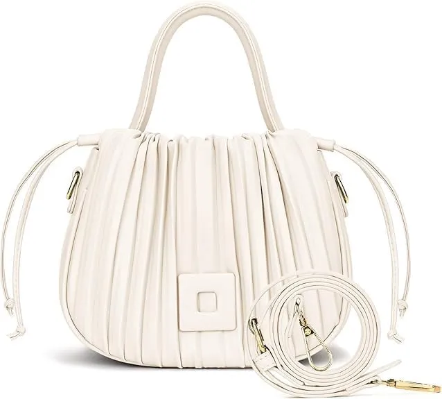 Bucket Bags for Women Drawstring Pleated Shoulder Handbag Hobo Crossbody Bucket Purses