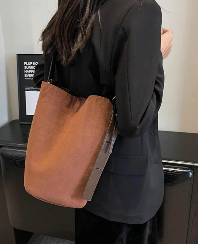 Bucket Bags Purse for Women Matte Leather Shoulder Bag Vintage Hobo Bag Crossbody Bag Slouchy Tote Handbag