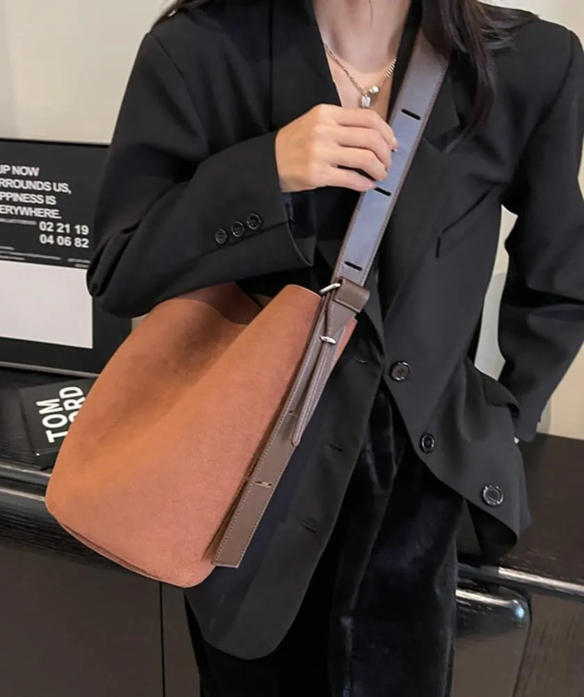 Bucket Bags Purse for Women Matte Leather Shoulder Bag Vintage Hobo Bag Crossbody Bag Slouchy Tote Handbag