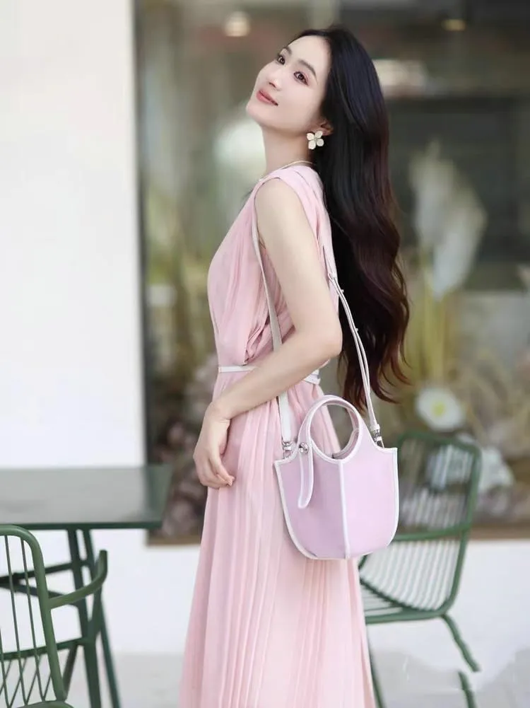 Bucket Bags Women 2025 Trendy Shoulder Crossbody Bag Satchel Vintage Elegant Tote Handbag Cluth Purse with Small Bag