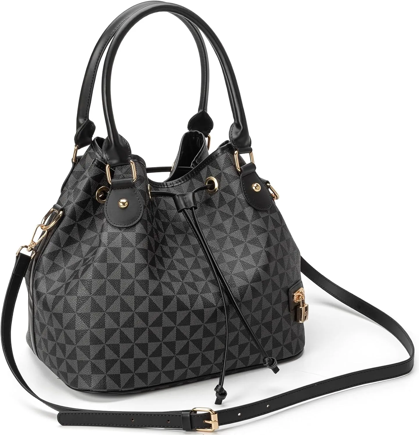 Bucket Purse for Women With Chic West Hobo Style, Drawstring Shoulder Handbag, Tote Featuring Pockets Design