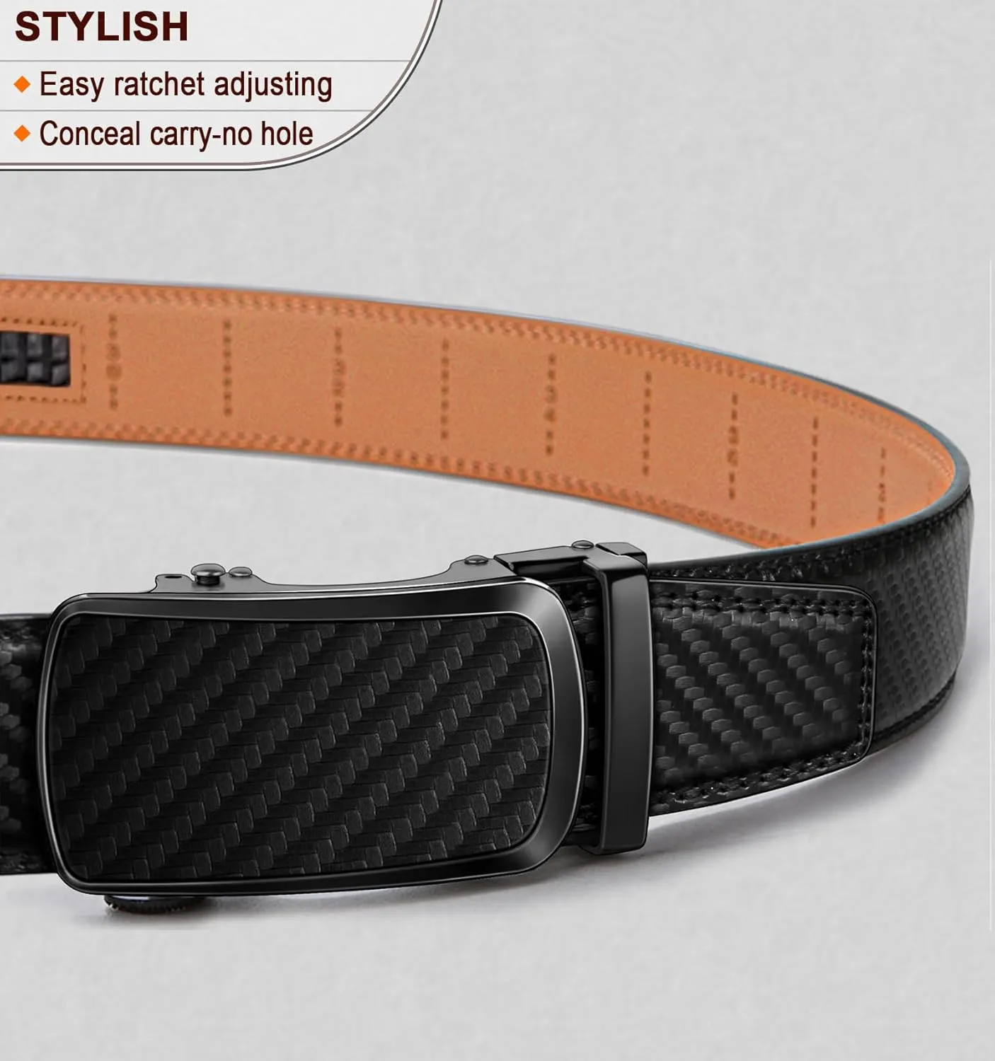 BULLIANT Men's Belt,Brand Ratchet Belt Of Genuine Leather For Gift Men Dress,Size Customized