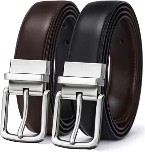 BULLIANT Men's Belt,Reversible Belt Adjustable For Gift Men 1.25”-Cut For Fit-2 Sides in 1 Belt(Not 2)