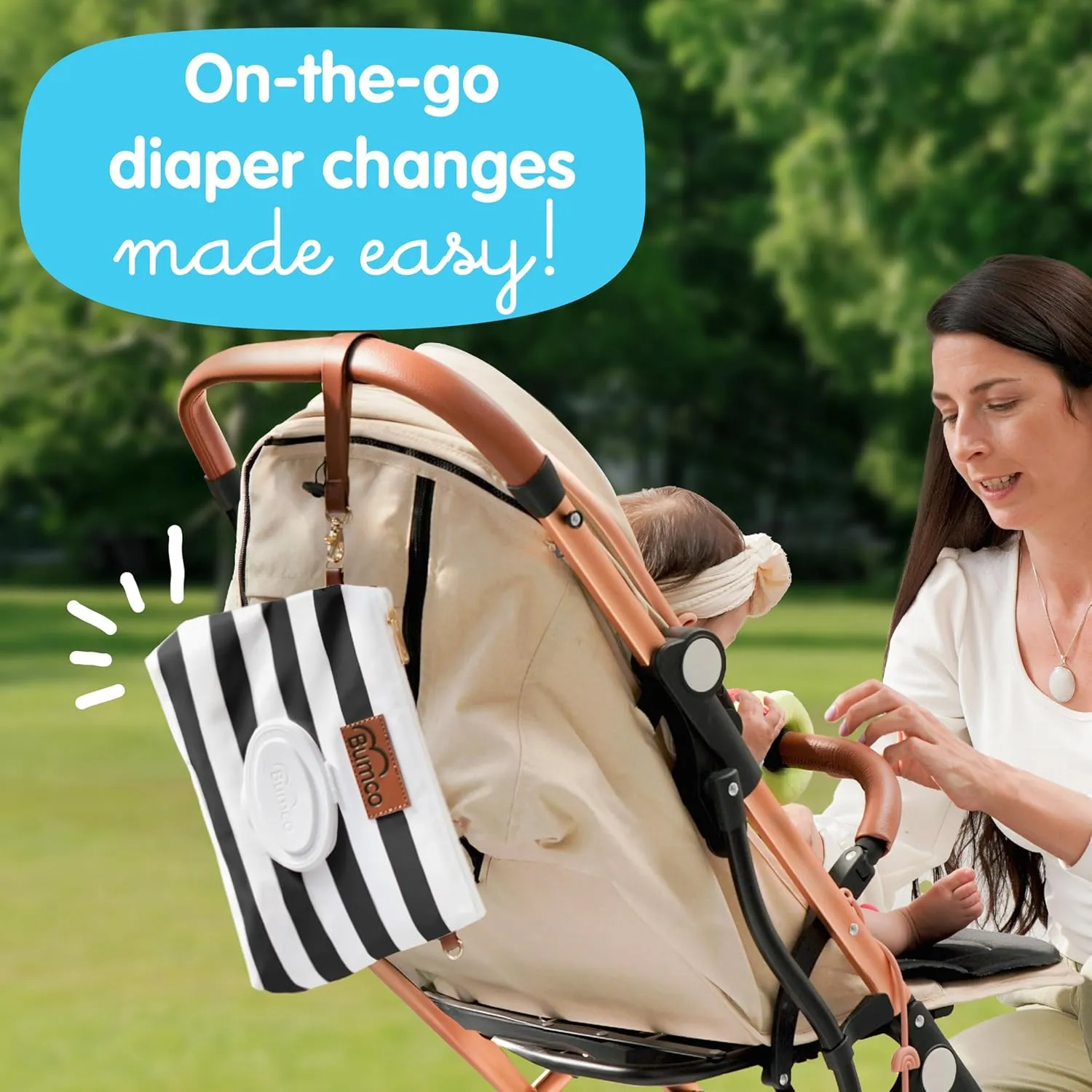 Bumco Diaper Clutch - Portable Wipes Dispenser & Baby Travel Essential, Airtight Baby Wipes Dispenser, Refillable Wipes Container, Travel Baby Essentials, Baby Wipe Dispenser, Diaper Bag Purse