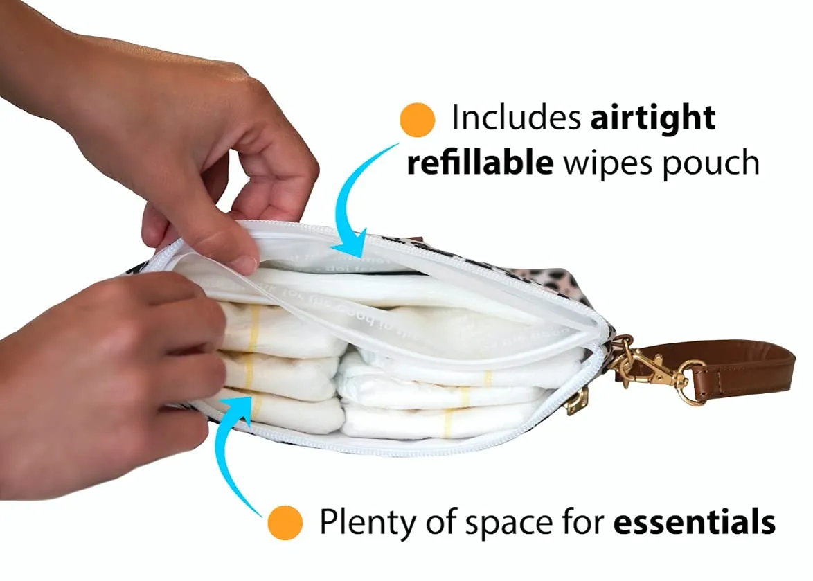 Bumco Diaper Clutch - Portable Wipes Dispenser & Travel Baby Essentials, Airtight Refillable Wipes Container