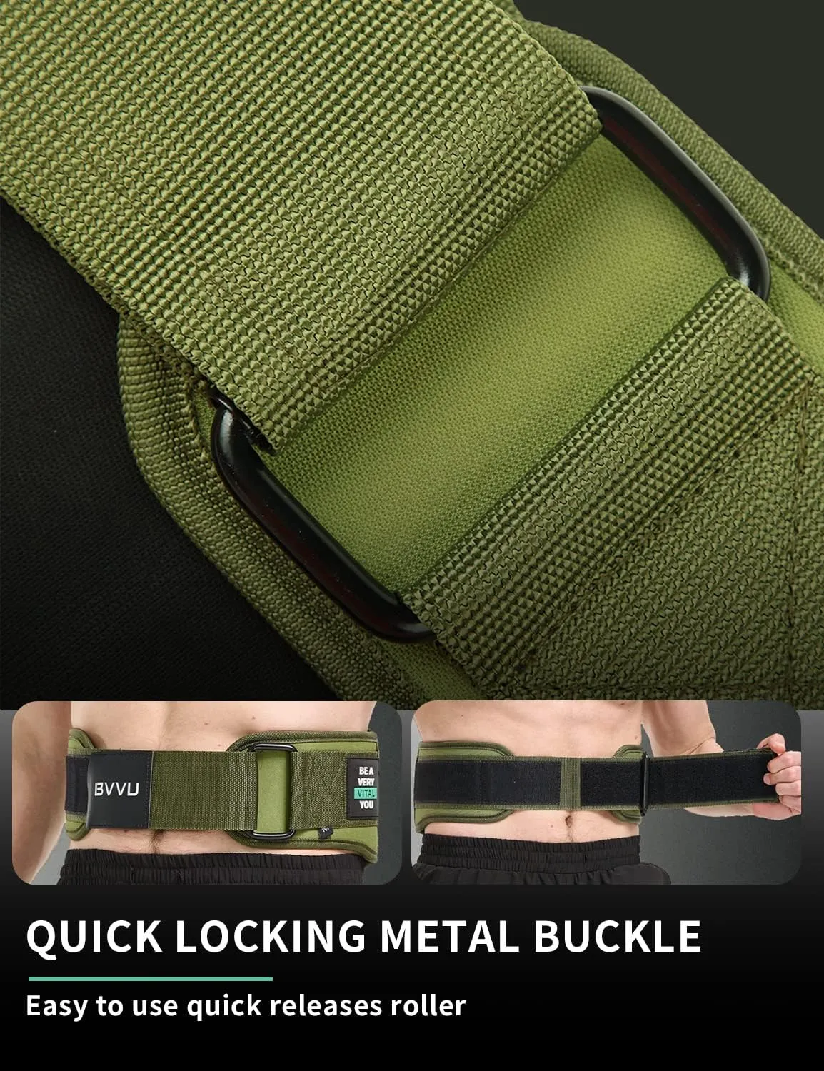 BVVU Weight Lifting Belts for Men Quick Locking Gym Belt for Workout Lumbar Support,Cross Training,Squat Belt Fitness Equipment