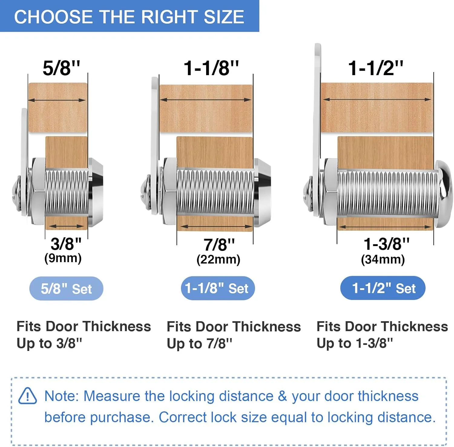 Cabinet Locks with Keys, 5/8" Cam Locks Keyed Alike, Tool Box Lock for Truck Pickup Mailbox Cabinet Cam Lock Toolbox Lock Replacement Set, Zinc Alloy (20 Pack, 5/8 Inch)