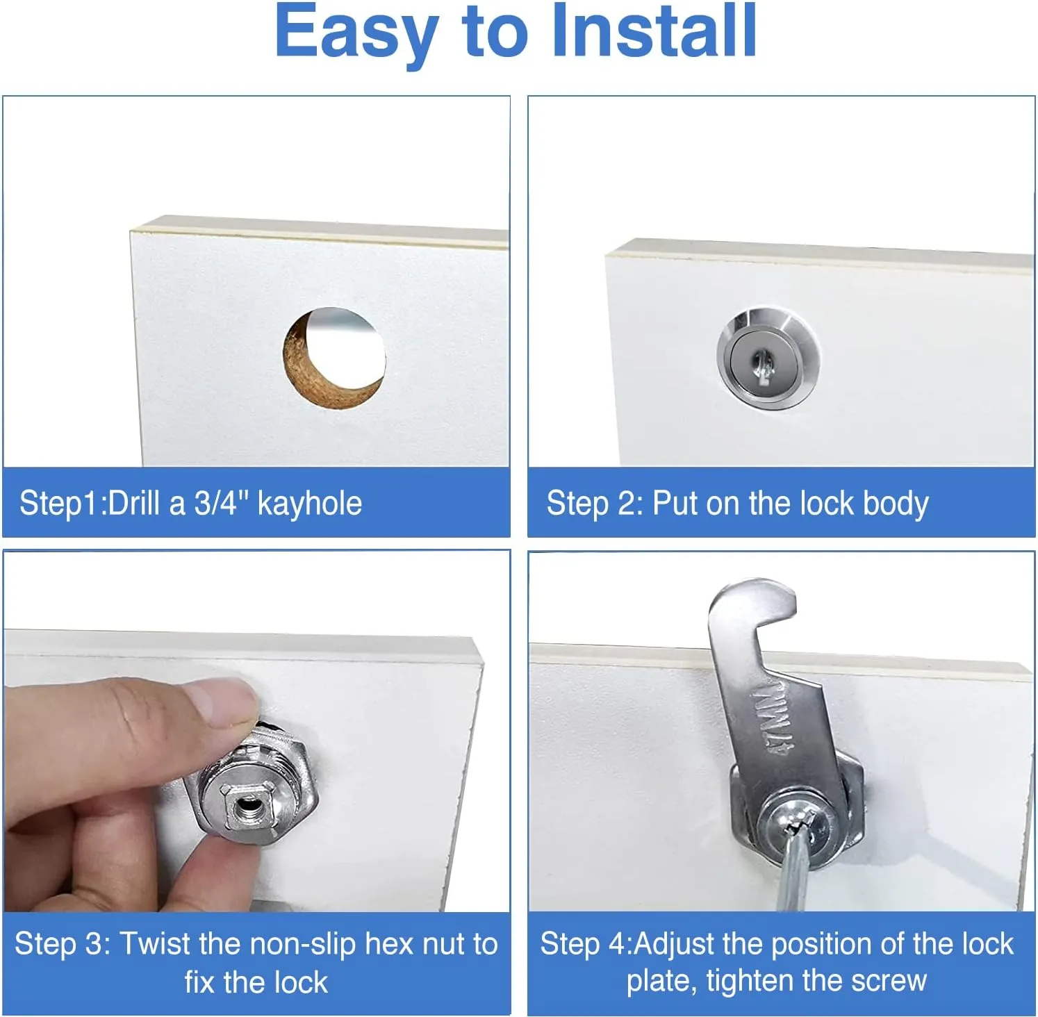 Cabinet Locks with Keys, 5/8" Cam Locks Keyed Alike, Tool Box Lock for Truck Pickup Mailbox Cabinet Cam Lock Toolbox Lock Replacement Set, Zinc Alloy (20 Pack, 5/8 Inch)