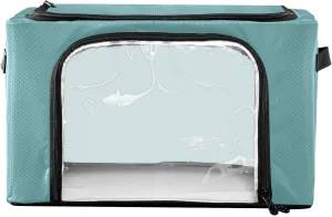 Cadet Blue Garment Bags for Storage, Easy to Clean, Iron Framework, 43 x 29 x 25.5 Cm