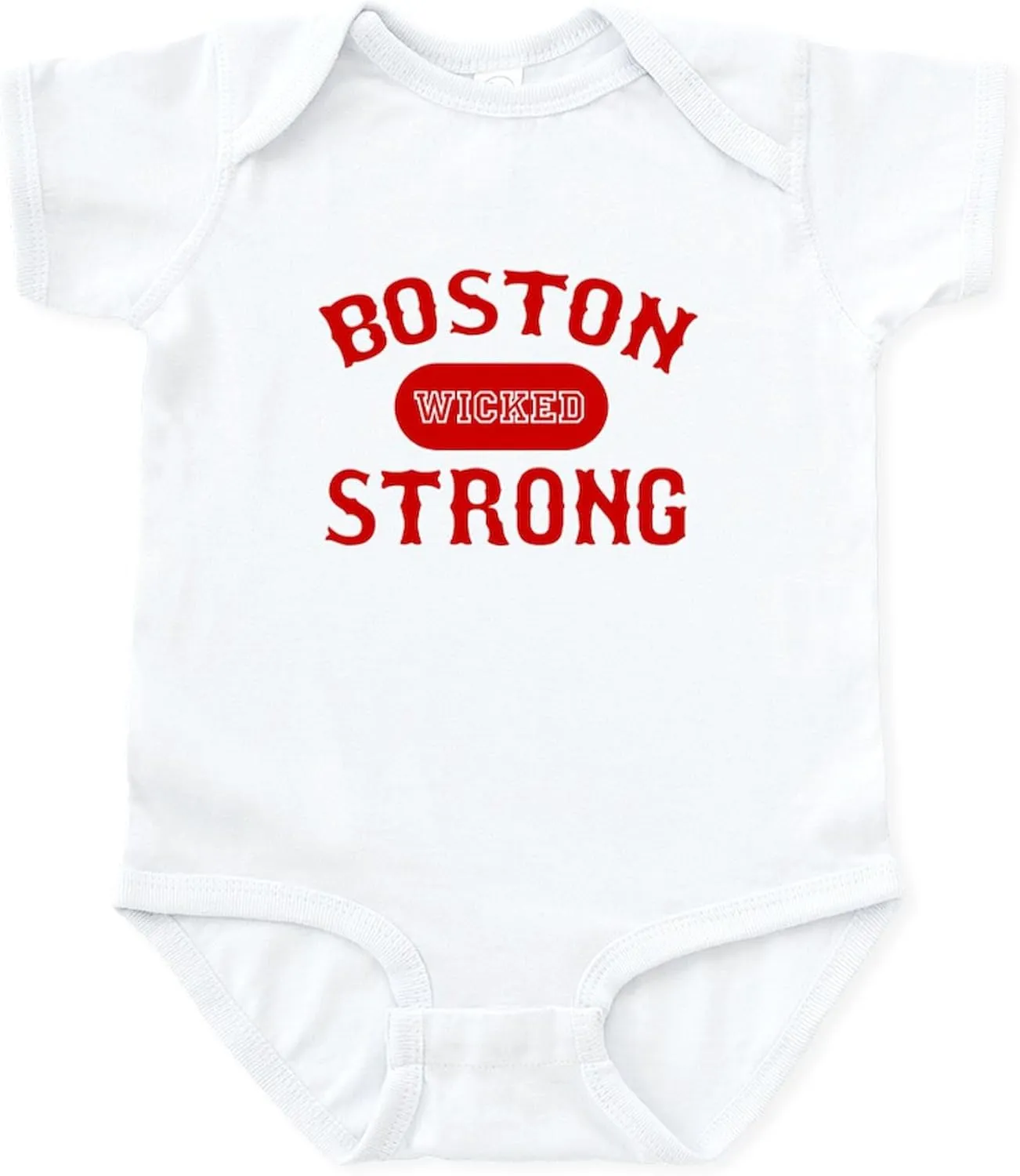 CafePress Boston Wicked Strong Red Body Suit Cute Infant Bodysuit Baby Romper