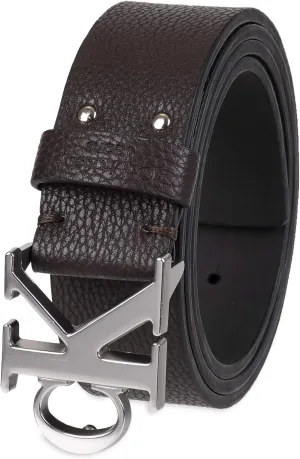 Calvin Klein Men's Casual CK Monogram Cut Out Buckle Belt