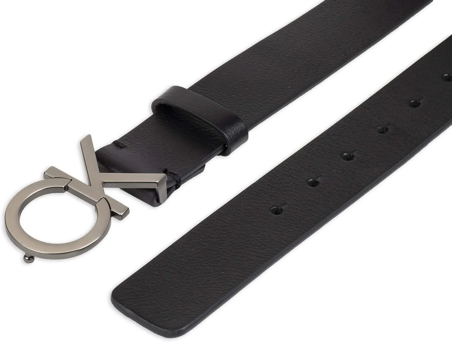 Calvin Klein Men's Casual CK Monogram Cut Out Buckle Belt