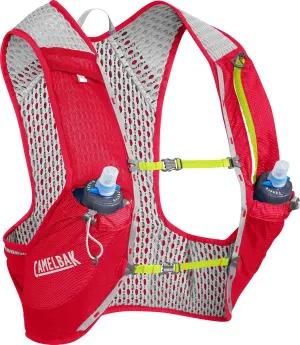 CamelBak Nano Vest 17 oz Quick Stow Flask Hydration Pack, Large, Crimson Red/Lime Punch