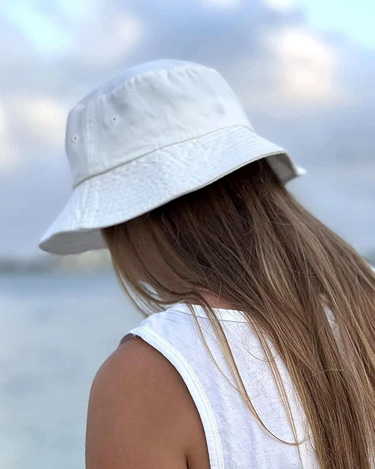Camptrace Bucket Hats for Women Men Washed Cotton Bucket Hat Packable Sun Hats Summer Beach Hat with Detachable String Canvas