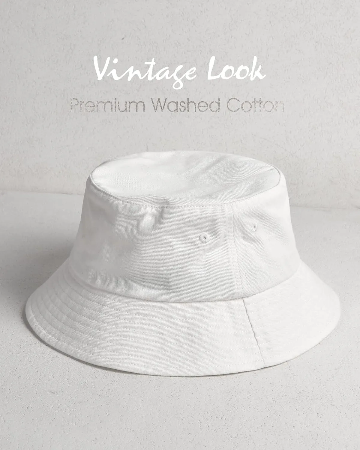 Camptrace Bucket Hats for Women Men Washed Cotton Bucket Hat Packable Sun Hats Summer Beach Hat with Detachable String Canvas
