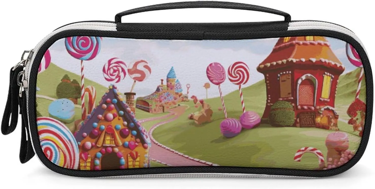 Candy Land Leather Makeup Bag Portable Small Cosmetic Organizer Waterproof Toiletry Bags Brushes Pencils And Travel Make Up Accessories