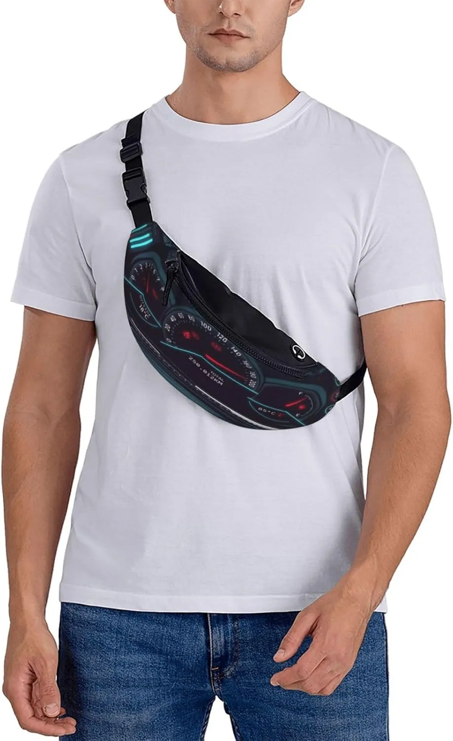 Car Dashboard Fanny Pack, Crossbody Waist Packs for Women Men Waist Bags with Adjustable Strap for Travel Running Hiking Sport