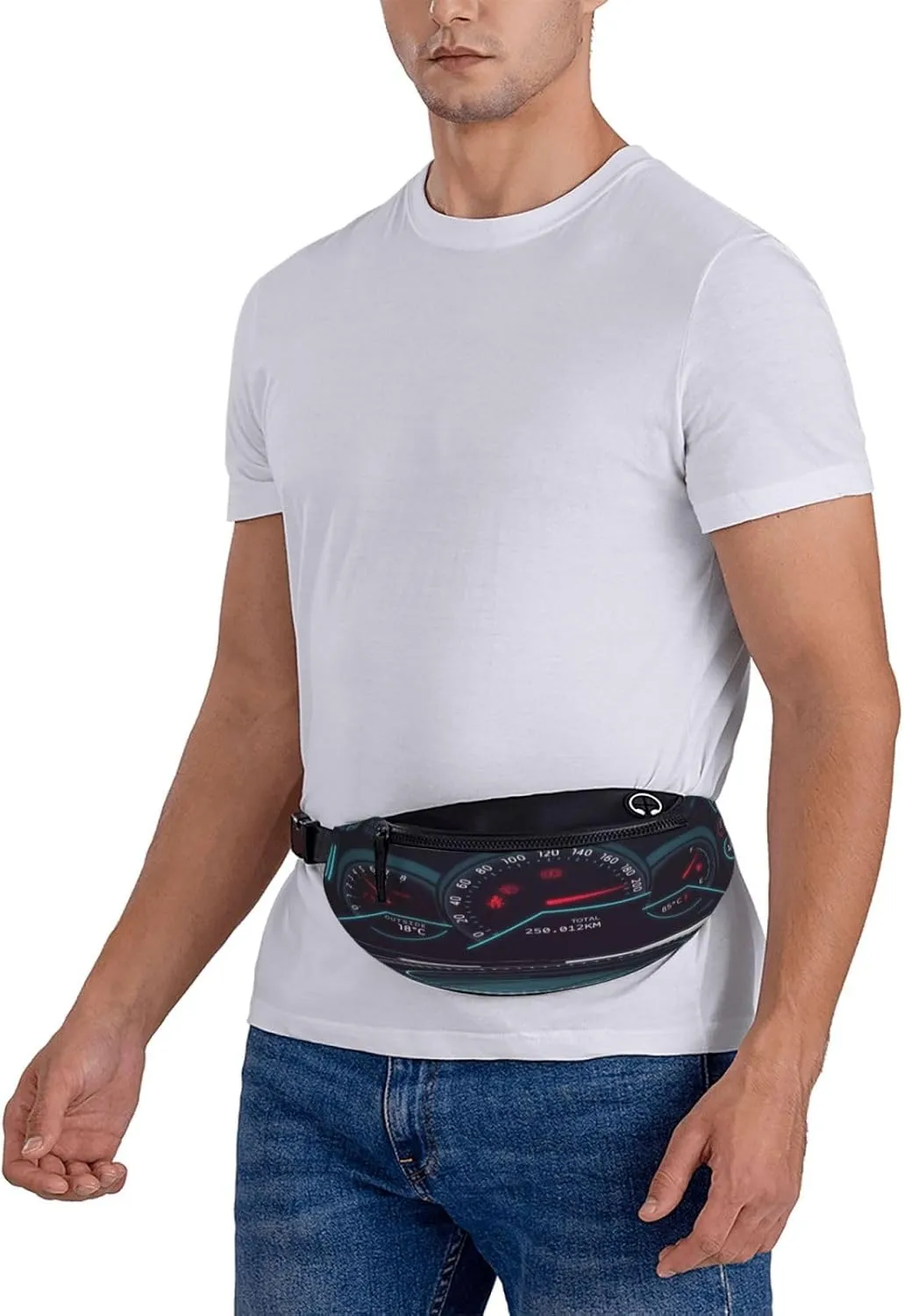 Car Dashboard Fanny Pack, Crossbody Waist Packs for Women Men Waist Bags with Adjustable Strap for Travel Running Hiking Sport