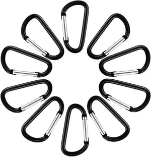 Carabiner Clips 10PCS Outdoor Carabiner D-Shaped Bold Metal Travel Kit Camping Aluminum Survival Gear Mountaineering Hooks