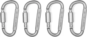 Carabiner Clips 4PCS Carabiner Set for Key Camping Survival Outdoor Keychain Clip Alloy Aluminum(D-4 Gray)