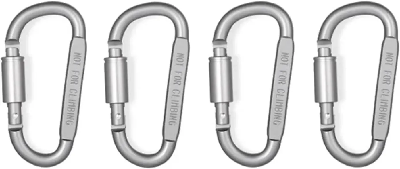 Carabiner Clips 4PCS Carabiner Set for Key Camping Survival Outdoor Keychain Clip Alloy Aluminum(D-4 Gray)