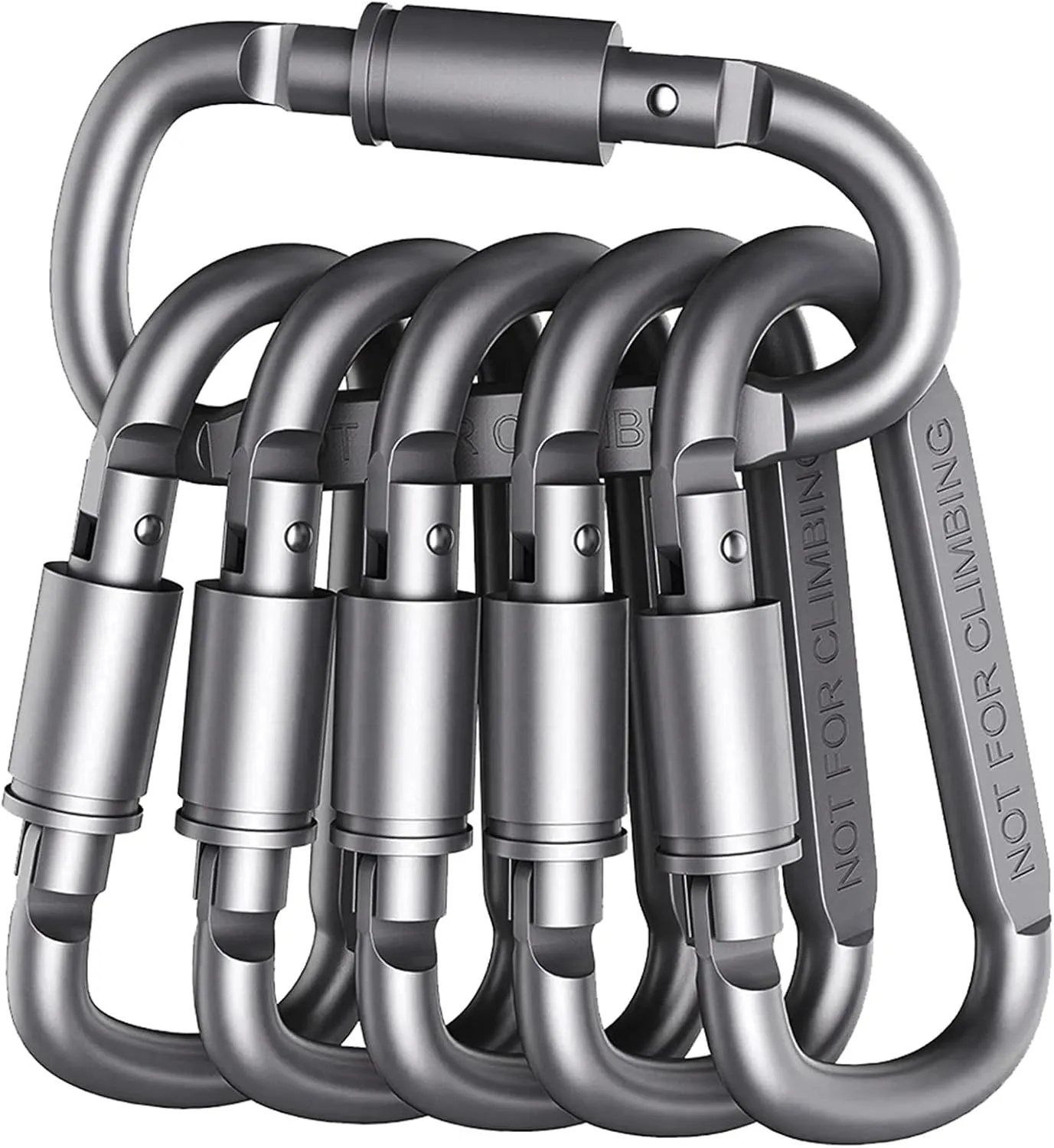 Carabiner Clips 4PCS Carabiner Set for Key Camping Survival Outdoor Keychain Clip Alloy Aluminum(D-4 Gray)